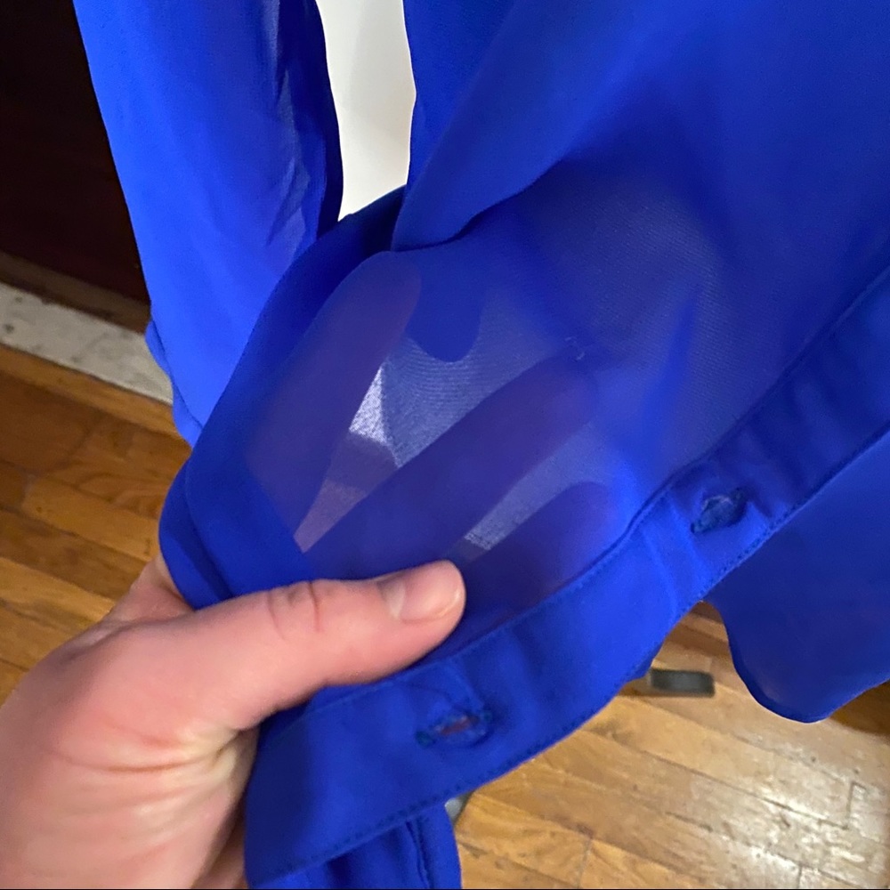 Blue button up blouse - Picture 6 of 6